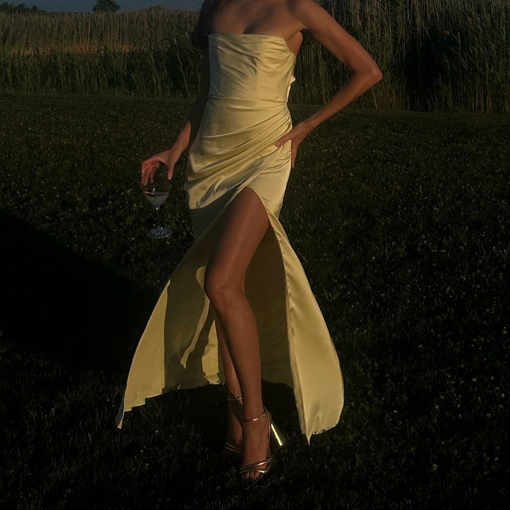Azazie Leonie Dress in Lemon Sorbet